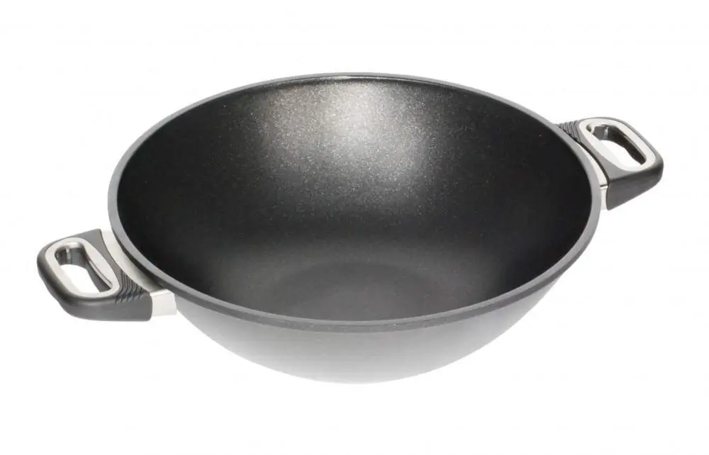 AMT Gastroguss AMT Wok Aus Aluguss Für Induktion, 32 Cm Mit 2 Seitengriffen