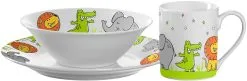 Leonardo Kindergeschirr BAMBINI 3-teilig Löwe, Krokodil, Elefant