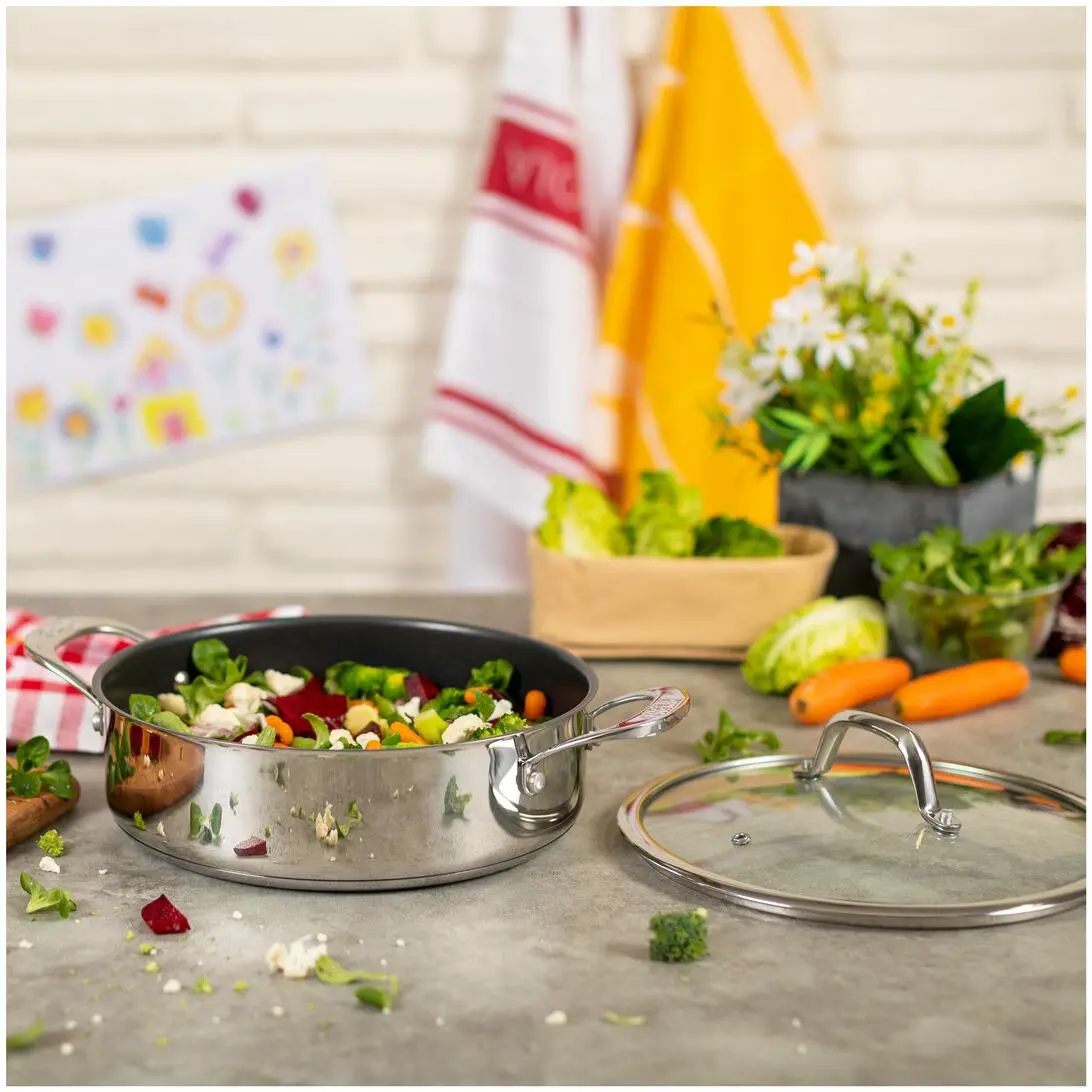 Kuhn Rikon Allround Servierpfanne Beschichtet Mit Glasdeckel 28 Cm – Bild 4