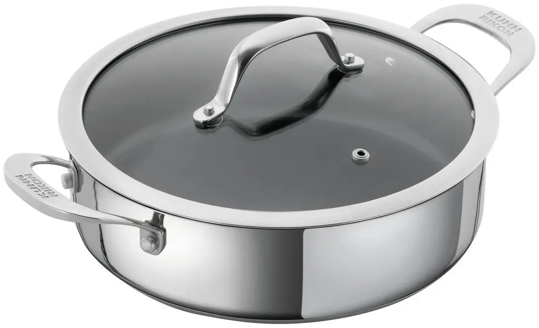 Kuhn Rikon Allround Servierpfanne Beschichtet Mit Glasdeckel 28 Cm