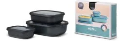 Mepal Set Cirqula Rechteckig 3-teilig (500+1000+2000) - Nordic Black