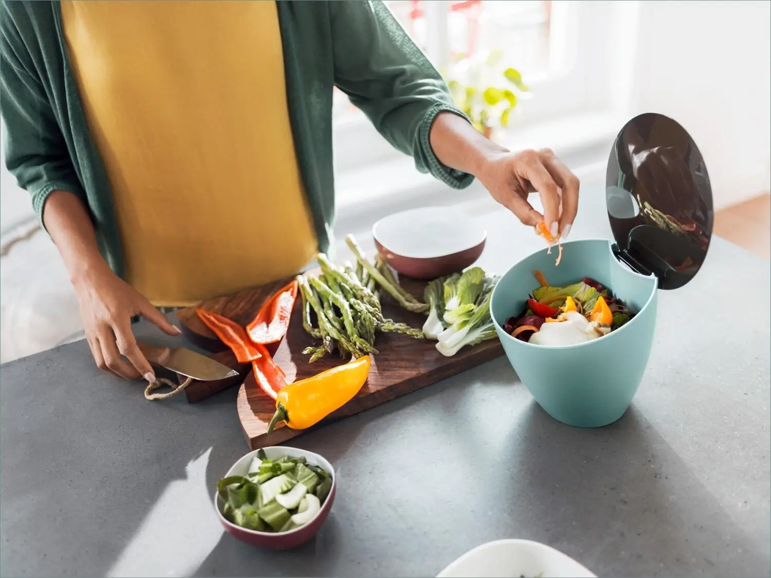 Mepal Abfallbehälter Calypso - Nordic Green – Bild 2