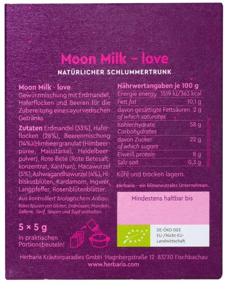 Herbaria Moon Milk Love, Bio-Gewürzmischung – Bild 3