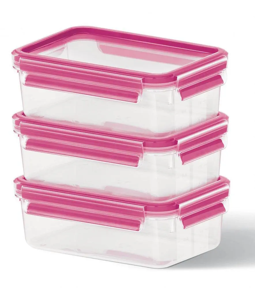 Emsa Frischhaltedosen Clip & Close, 3-teilig 0,55 L In Himbeer
