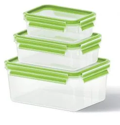 Emsa Frischhaltedosen Clip & Close, 3-teilig 0,55l/1,0l/2,3l In Hellgrün