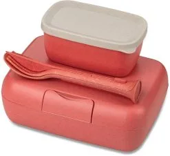 Koziol Lunch Box Candy Ready Mit Besteck-Set In Coral