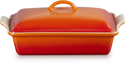 Le Creuset Auflaufform Tradition Mit Deckel, Rechteckig In Ofenrot