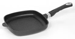 AMT Gastroguss AMT Eckpfanne Flach Aus Aluguss Mit Grillstreifen Für Induktion