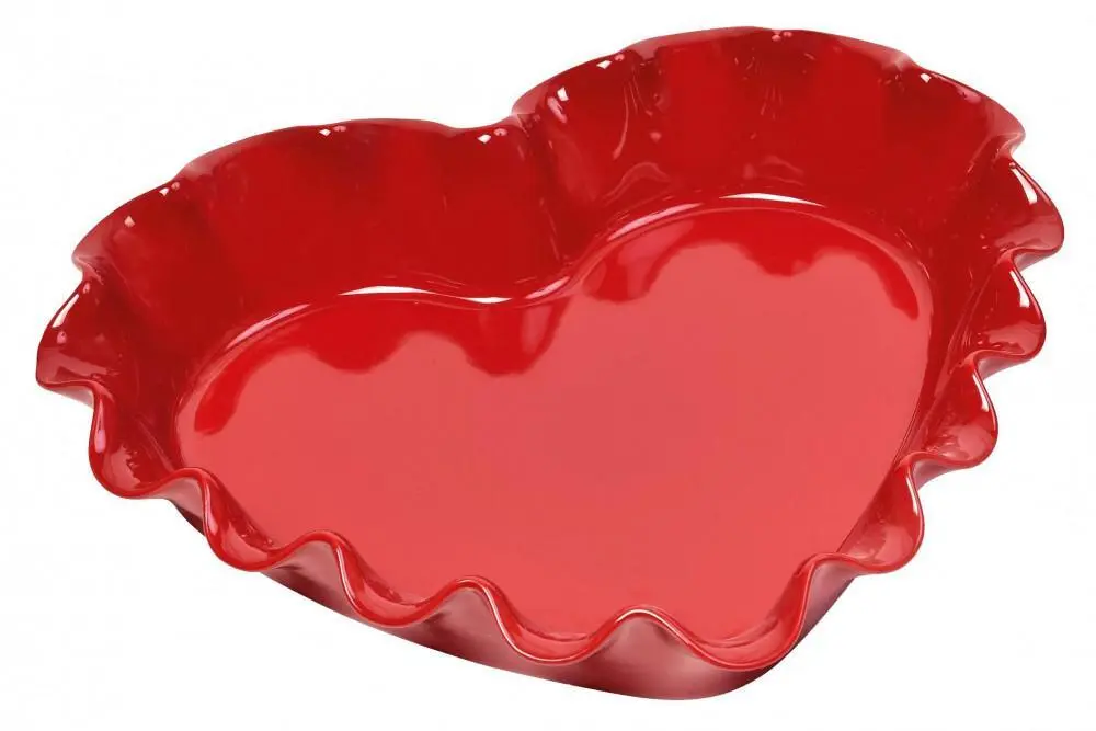 Emile Henry Herzform Mit Wellenrand In Granatapfel